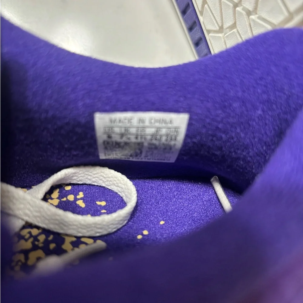 adidas Purple Suede Sneakers with White and Gold Accents
